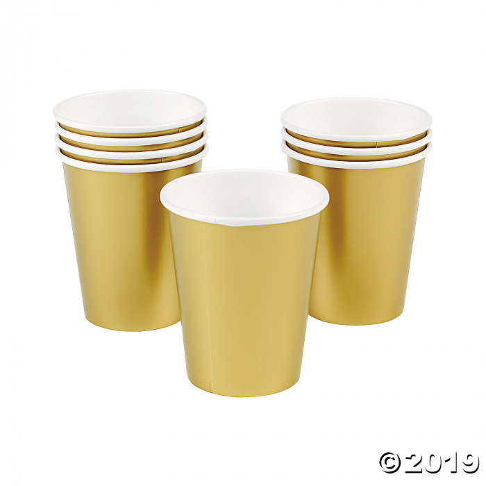 Metallic Gold Paper Cups (24 Piece(s))