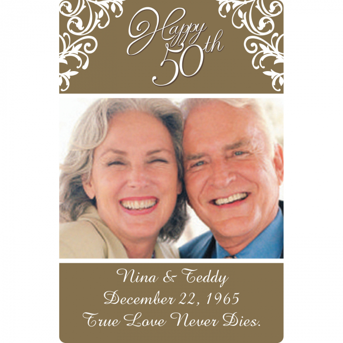 50th Anniversary Playing Cards with Custom Photo Box (Per Dozen)