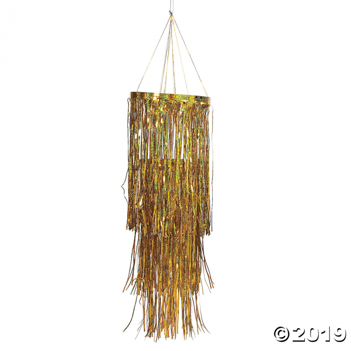 Gold Metallic Foil Fringe Chandelier (1 Piece(s)) Gold Metallic Foil Fringe Chandelier (1 Piece(s))