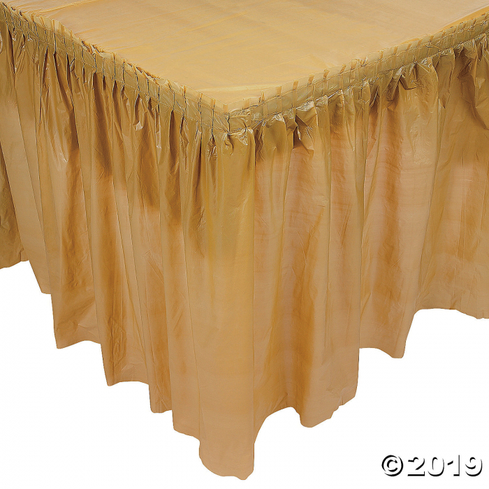 Pleated Gold Table Skirt (1 Piece(s)) Pleated Gold Table Skirt (1 Piece(s))