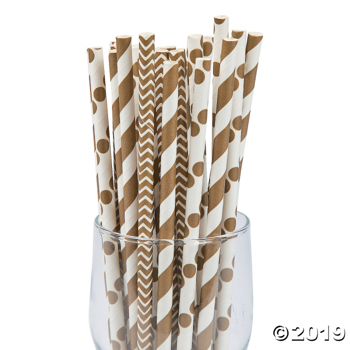 Gold Paper Straw Assortment (72 Piece(s))