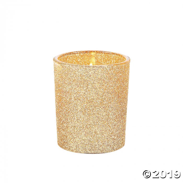 Gold Glitter Votive Candle Holders (Per Dozen)