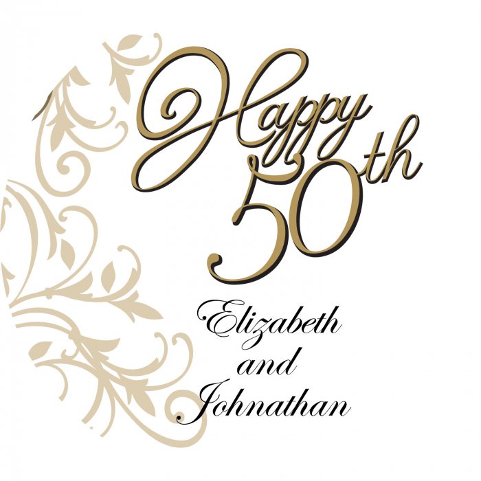 Personalized 50th Anniversary Floor Decal