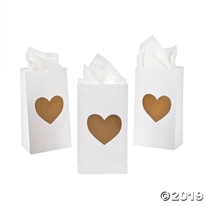 Mini Gold Heart Goody Bags (24 Piece(s))