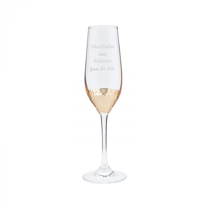 Personalized Gold Scallop Champagne Flutes (1 Set(s))