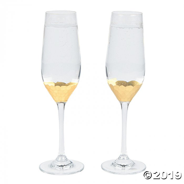 Gold Scalloped Champagne Flutes (1 Set(s))