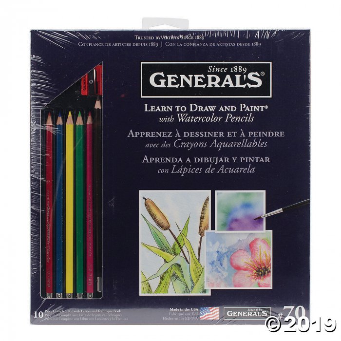 6-Color General's® Learn to Draw & Paint with Watercolor Colored Pencils Kit (1 Set(s))