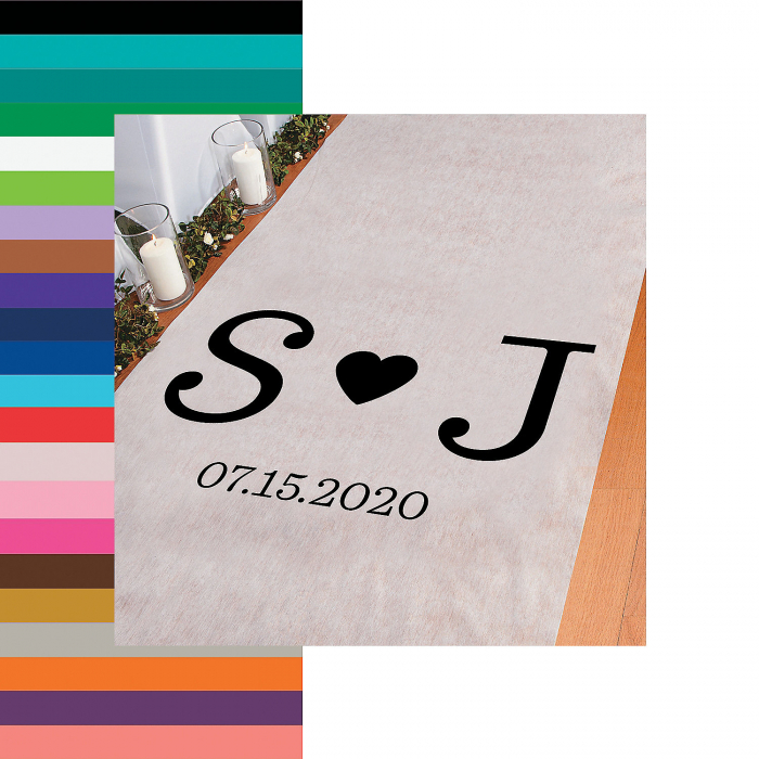 Personalized Monogram Typewriter Initials Aisle Runner (1 Roll(s