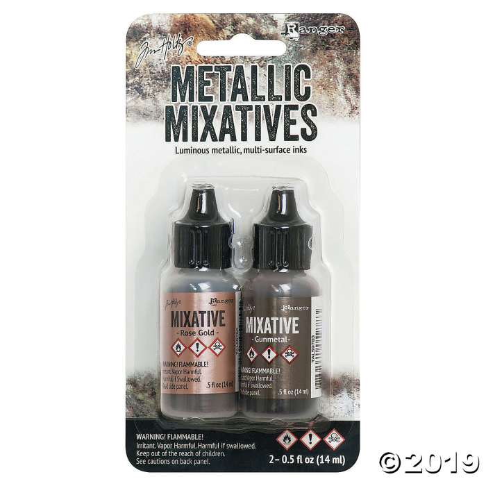 Tim Holtz Alcohol Ink Metallic Mixatives .5Oz 2/Pkg-Rose Gold & Gunmetal (1 Piece(s)) Tim Holtz Alcohol Ink Metallic Mixatives .5Oz 2/Pkg-Rose Gold & Gunmetal (1 Piece(s))