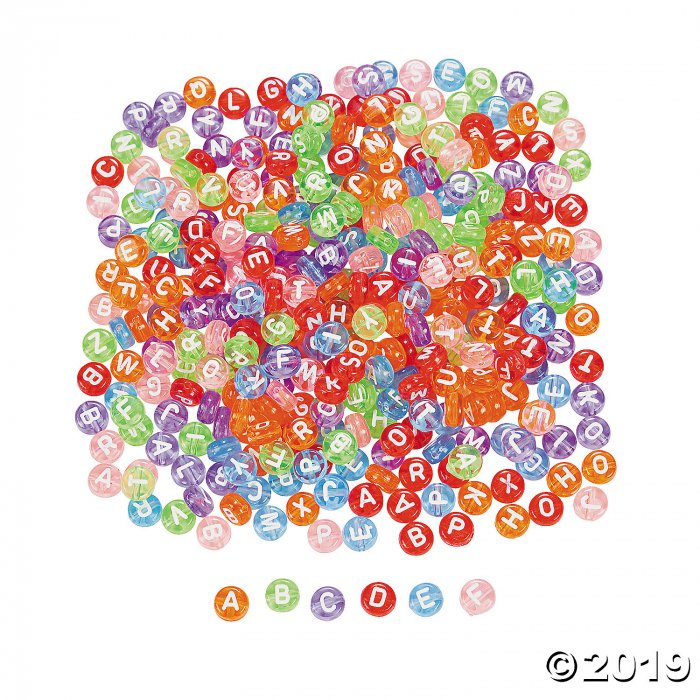 Transparent Alphabet Beads - 6mm (500 Piece(s))