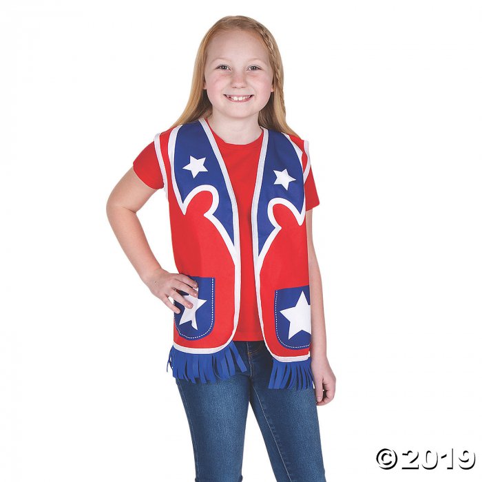 Kid's Patriotic Fringe Western Vest (1 Piece(s))