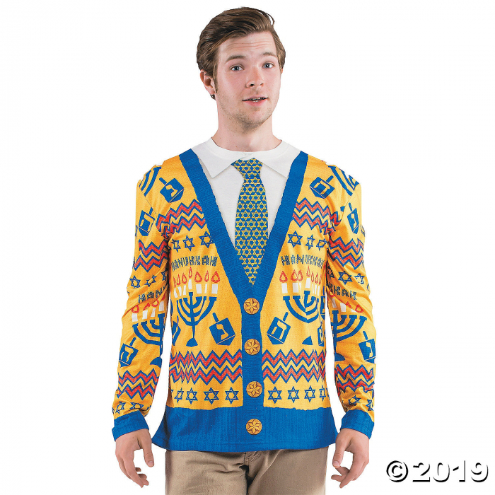 Men's Ugly Hanukkah Sweater T-Shirt Costume - Large (1 Piece(s))