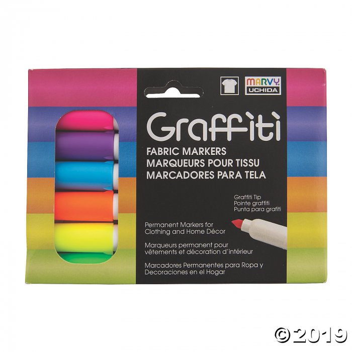 Marvy® Fluorescent Graffiti Fabric Markers (1 Set(s))