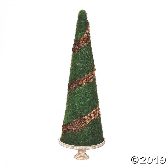 Vickerman 36" Cone Shape Cedar, Pine Cone and Berry with Resin Stand (1 Piece(s))
