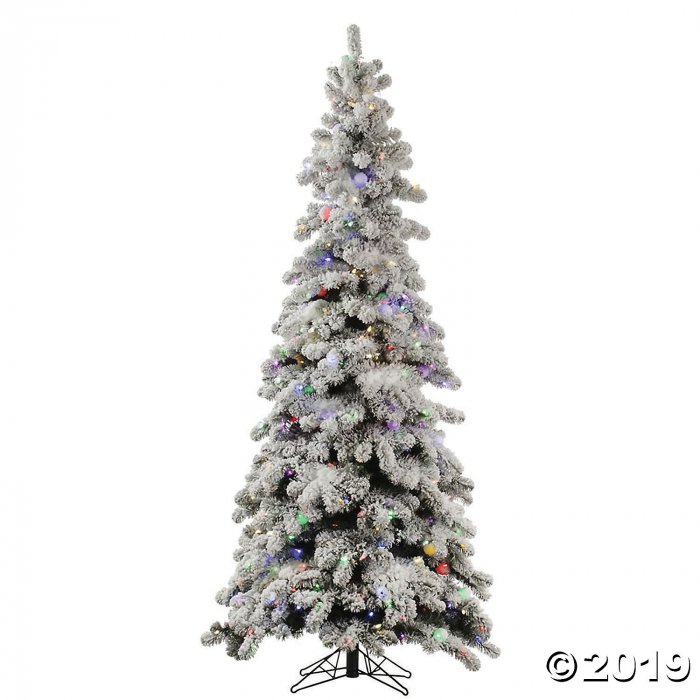 Vickerman 4' Flocked Kodiak Spruce Christmas Tree with Multi-Colored LED Lights (1 Piece(s))