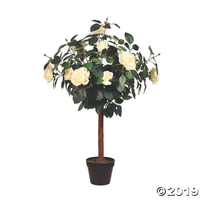 Vickerman 3' Artificial Potted White Rose Tree (1 Piece(s)) Vickerman 3' Artificial Potted White Rose Tree (1 Piece(s))
