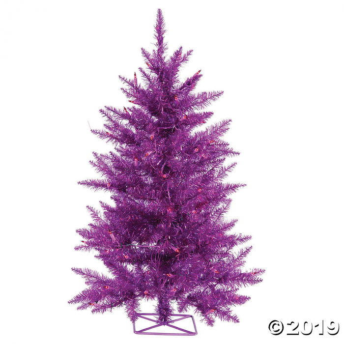 Vickerman 2' Purple Christmas Tree with Purple Lights (1 Piece(s))