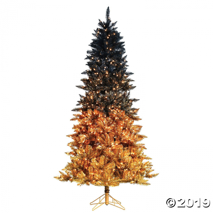 Vickerman 9' x 57" Black Gold Christmas Tree with Clear Lights (1 Piece(s)) Vickerman 9' x 57" Black Gold Christmas Tree with Clear Lights (1 Piece(s))
