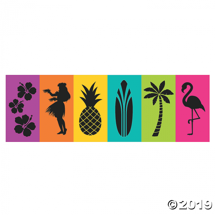 Large Luau Silhouette Backdrop (1 Set(s))