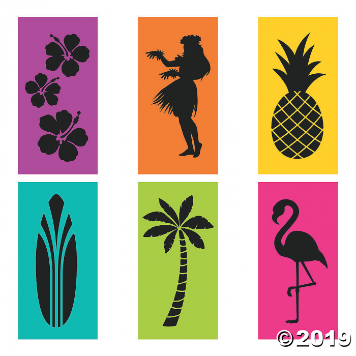 Large Luau Silhouette Backdrop (1 Set(s))