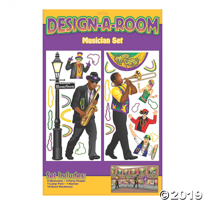 Design-A-Room Mardi Gras Musician Backdrop Set (1 Set(s))