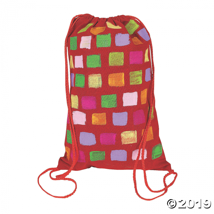 DIY Medium Colorful Canvas Drawstring Bags (Per Dozen)