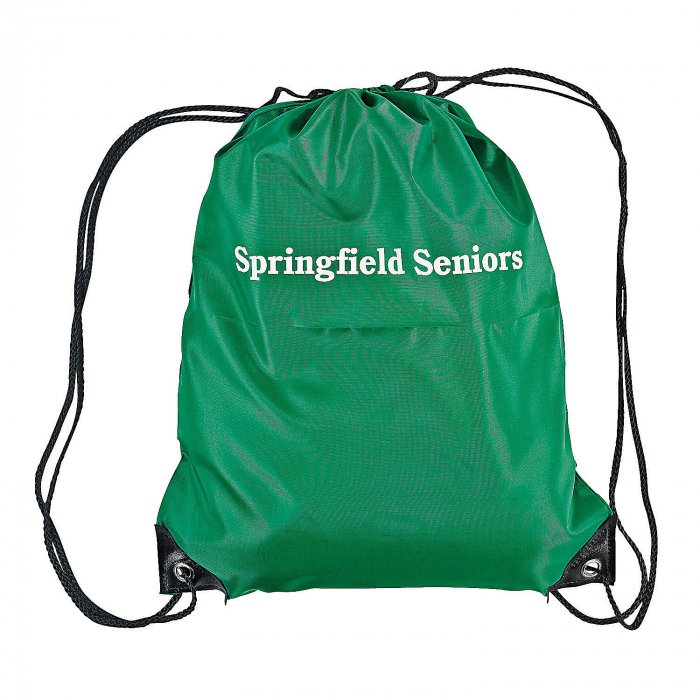 Personalized Large Green Drawstring Bags (Per Dozen)