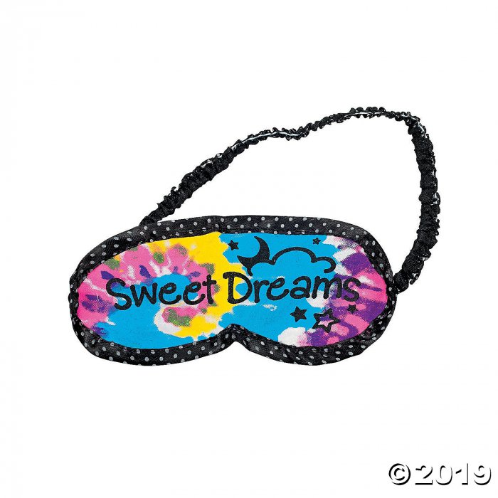 Large Tie-Dyed Sleepover Drawstring Bag with Eye Mask (1 Set(s))