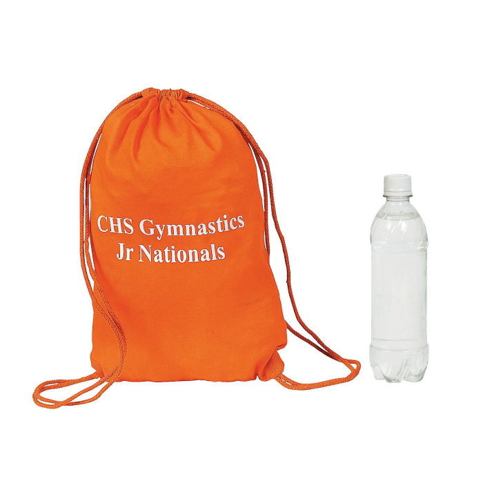 Personalized Orange Drawstring Bags (Per Dozen)