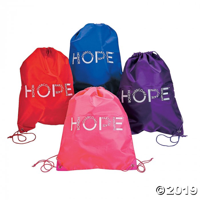 Large Hope Awareness Drawstring Bags (Per Dozen)