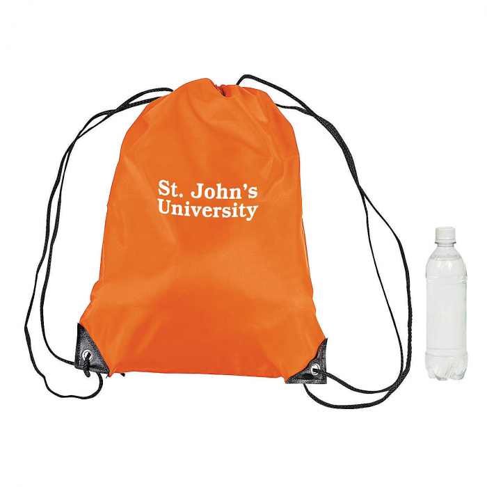 Personalized Large Orange Drawstring Bags (Per Dozen)