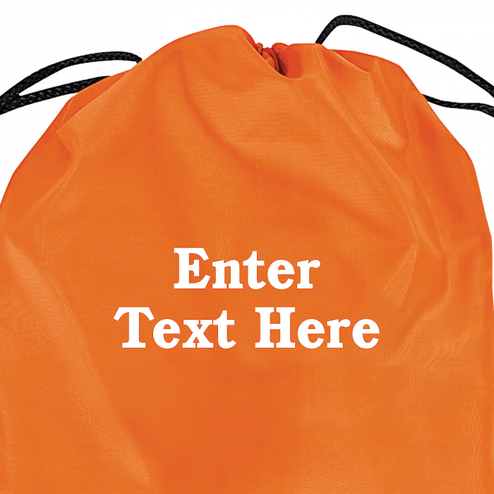 Personalized Large Orange Drawstring Bags (Per Dozen)
