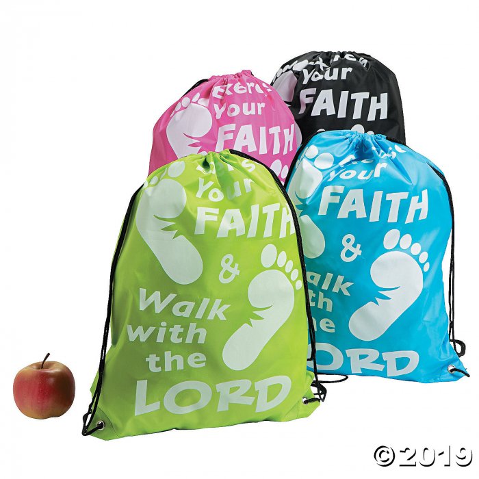 Large Exercise Your Faith Drawstring Bags (Per Dozen)