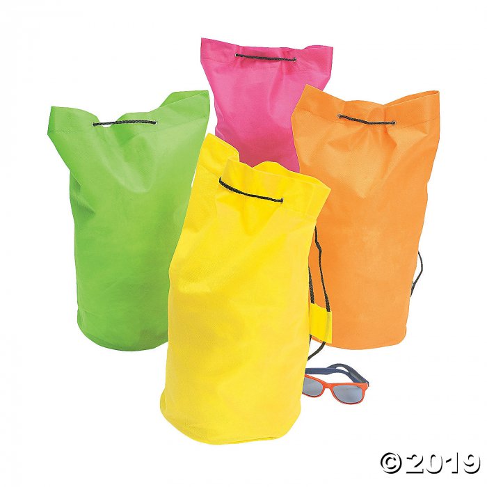 Large Neon Drawstring Bags (Per Dozen)