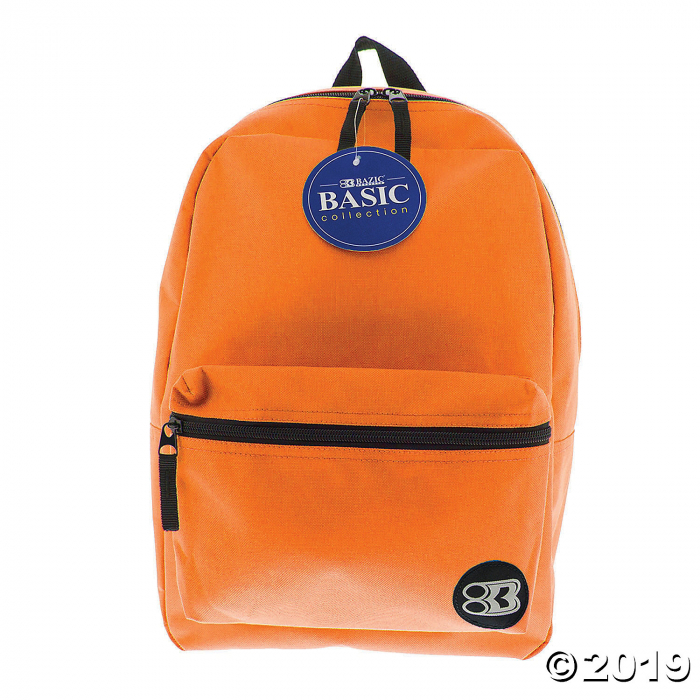 BAZIC® Basic Collection Backpack - Orange, 16", Qty 3 (3 Piece(s))