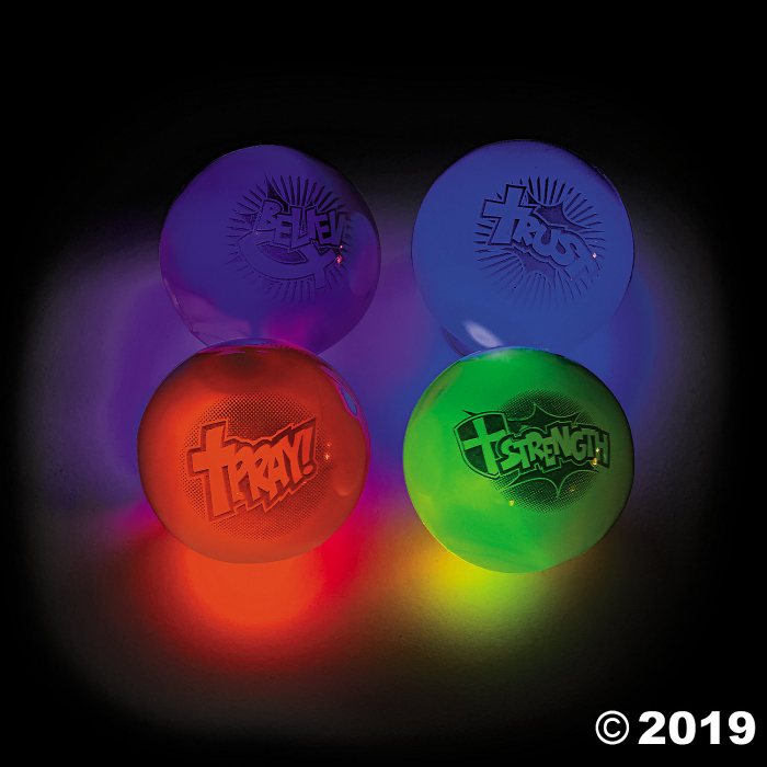 Religious Superhero Flashing Ball Assortment (Per Dozen)