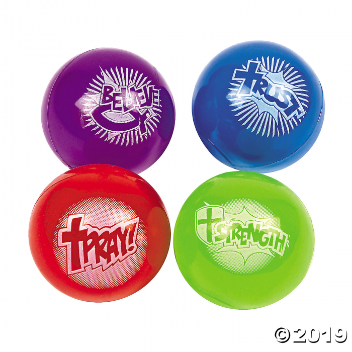 Religious Superhero Flashing Ball Assortment (Per Dozen)