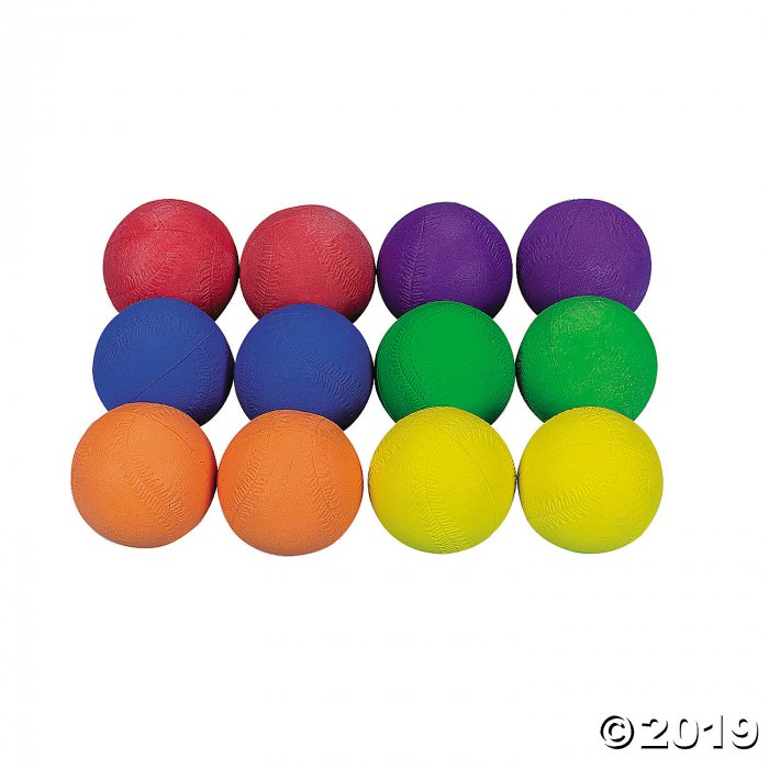 Cool Colorful Rubber Baseballs (Per Dozen)