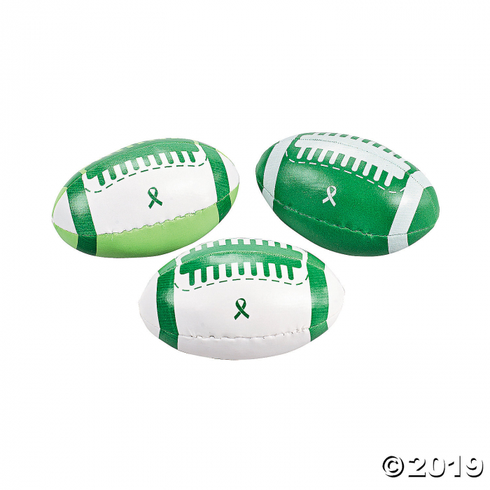 Green Awareness Ribbon Football Assortment (Per Dozen)