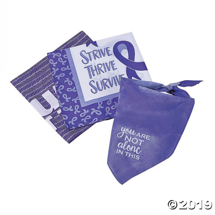 Purple Awareness Ribbon Survivor Bandanas (Per Dozen)