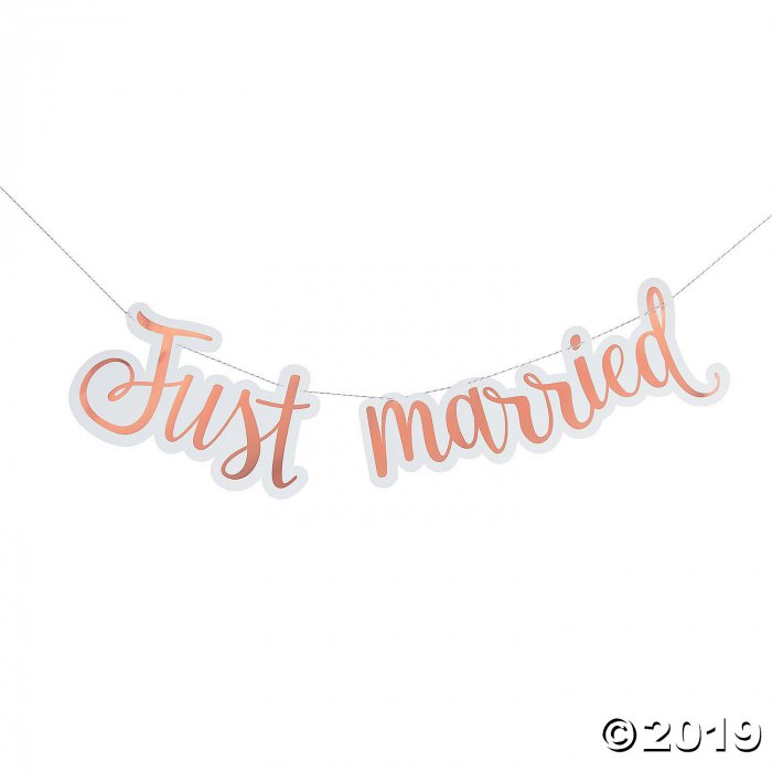 Just Married Rose Gold Foil Banner (1 Piece(s))