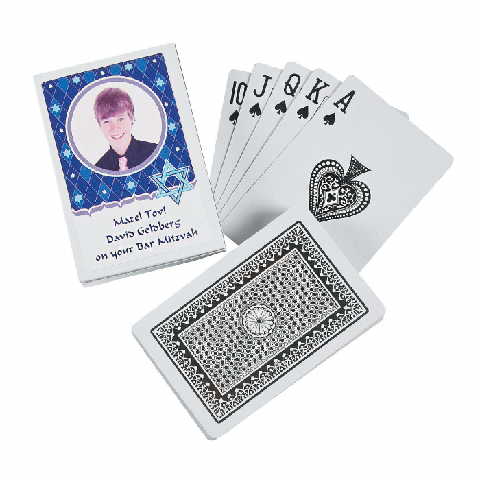 Bar Mitzvah Custom Photo Playing Cards (Per Dozen)