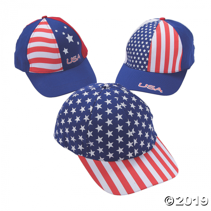 Patriotic Baseball Caps (Per Dozen)