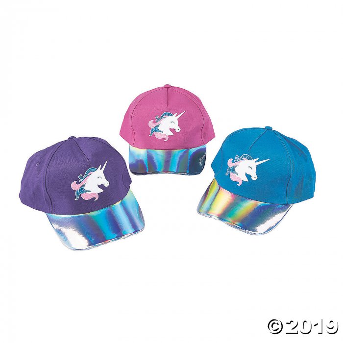 Iridescent Unicorn Baseball Caps (Per Dozen)