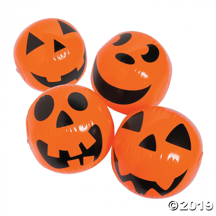 Inflatable 11" Jack-O'-Lantern Medium Beach Balls (Per Dozen)