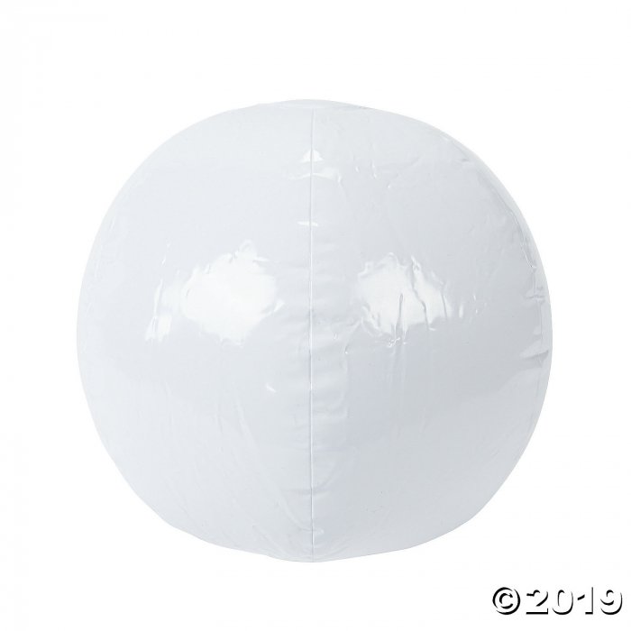 Inflatable 11" White Medium Beach Balls (Per Dozen)
