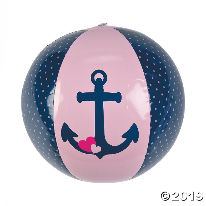 Inflatable 11" Nautical Girl Medium Beach Balls (Per Dozen)