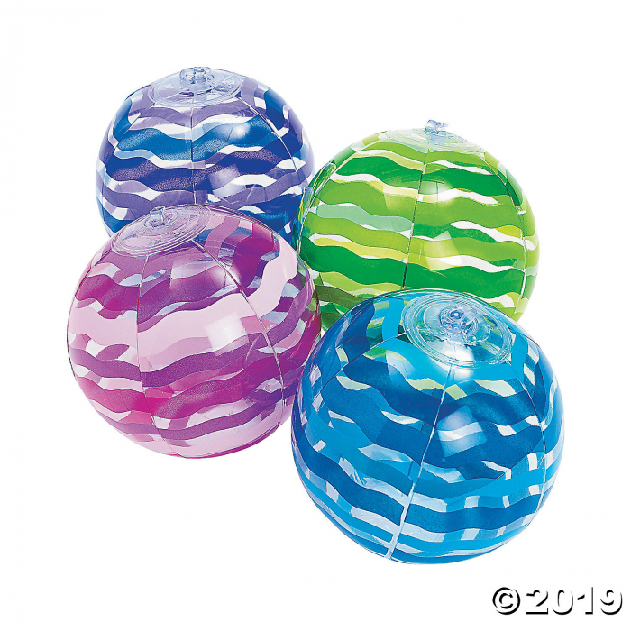 Inflatable 5" Striped Mini Beach Balls (Per Dozen)