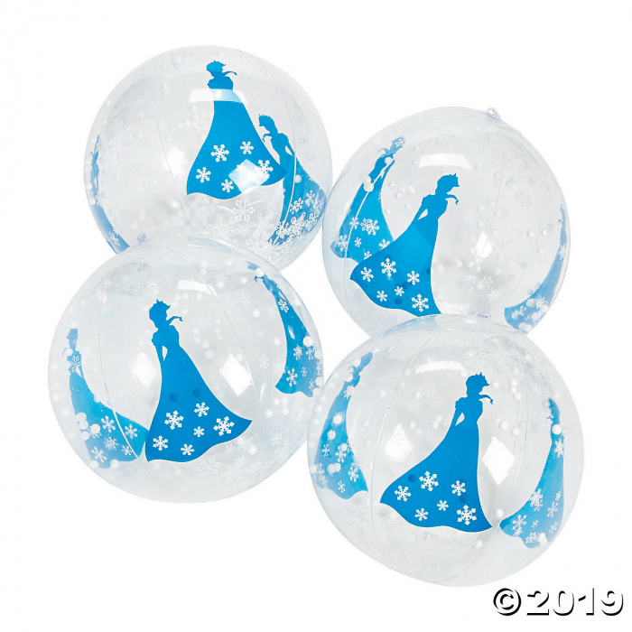 Inflatable 11 Winter Princess Snow Globe Medium Beach Balls (Per Dozen)