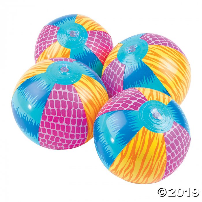 Inflatable 5" Bright Animal Mini Beach Balls (Per Dozen)